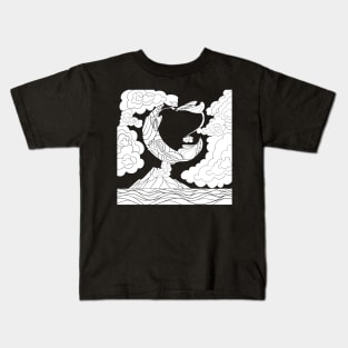 Space Stingray Outline Kids T-Shirt